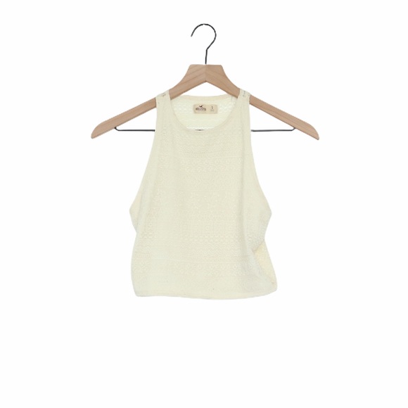 Hollister Tops - Hollister Cream  Sleeveless Tank Crop Top S